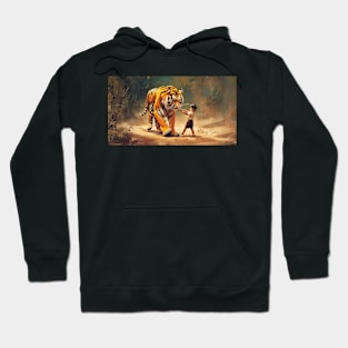 kids holding tiger Hoodie